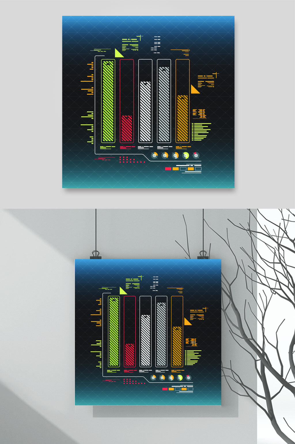 渐变科技数据可视化矢量素材素材