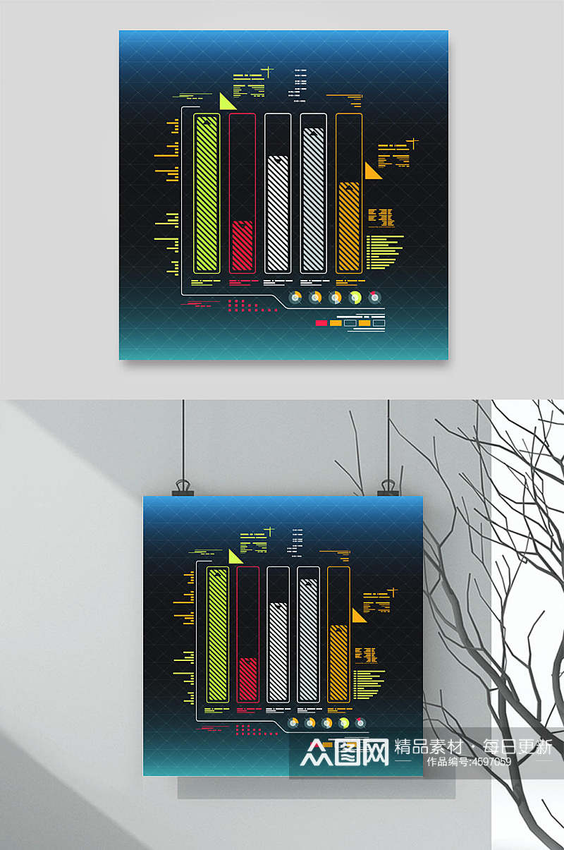 渐变科技数据可视化矢量素材素材