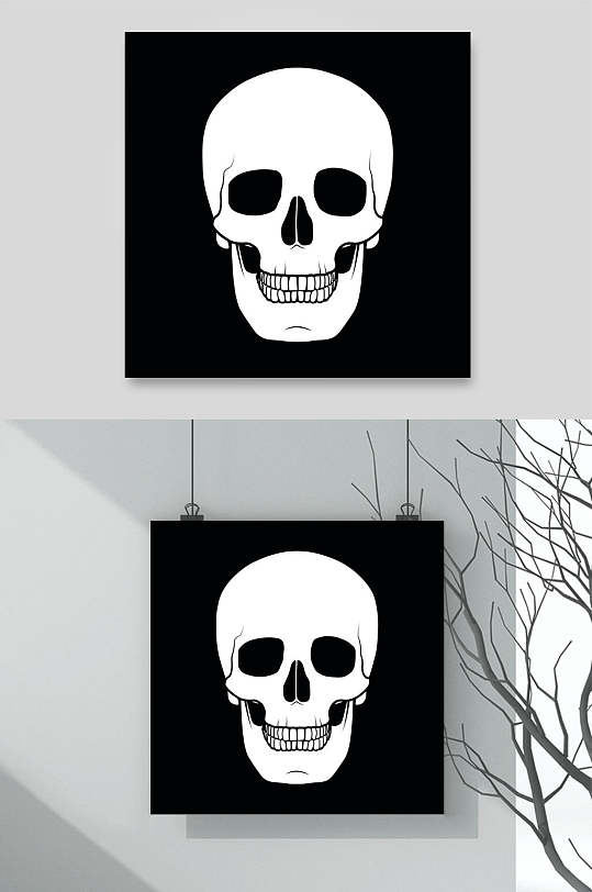 骷髅的抽象几何矢量素材骷髅头外星人装饰立即下载手绘骷髅头黑白艺术