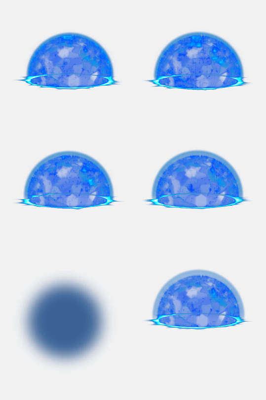 蓝色唯美刀光剑气免抠设计素材