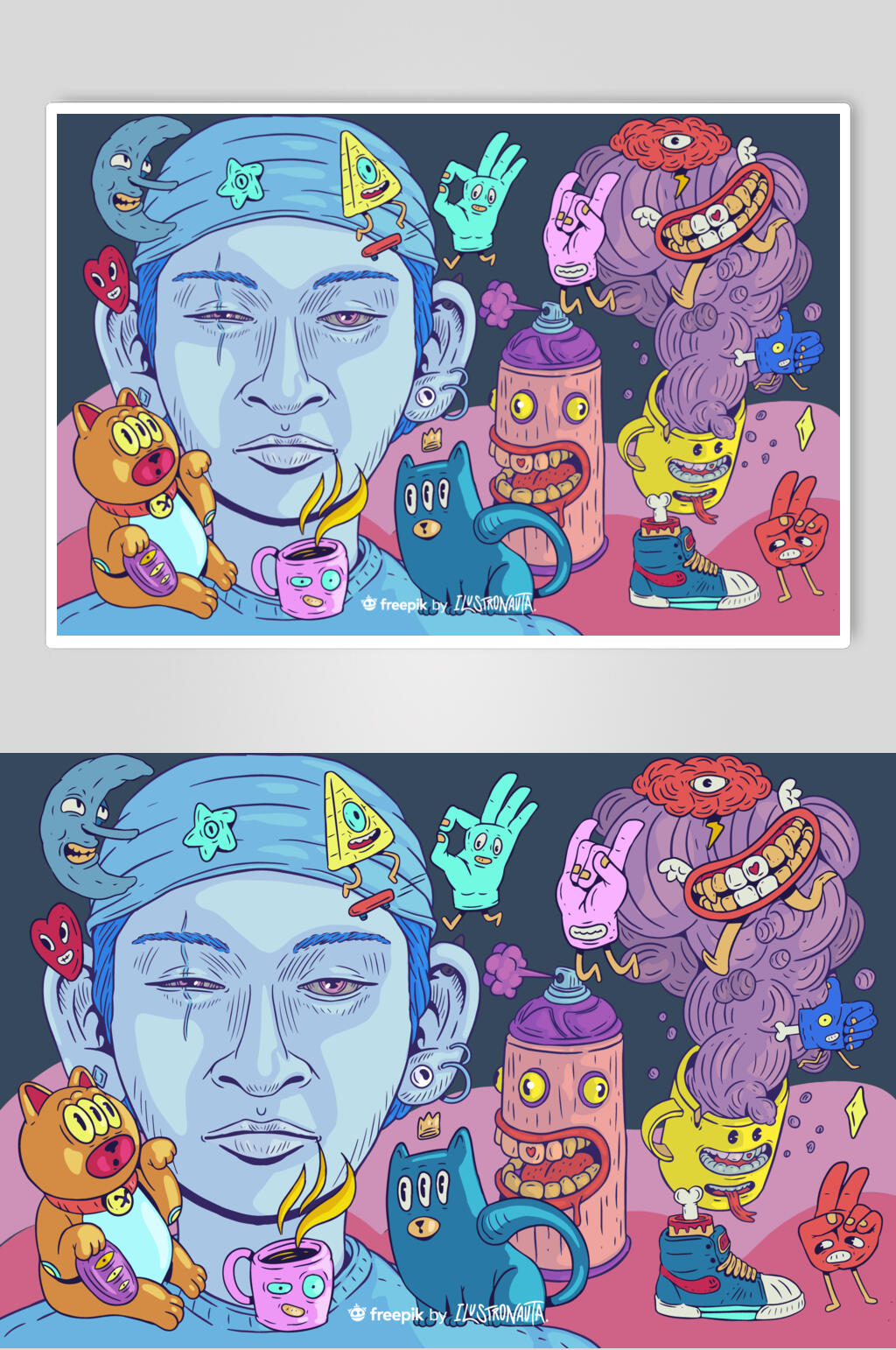 人像卡通创意动物素材素材