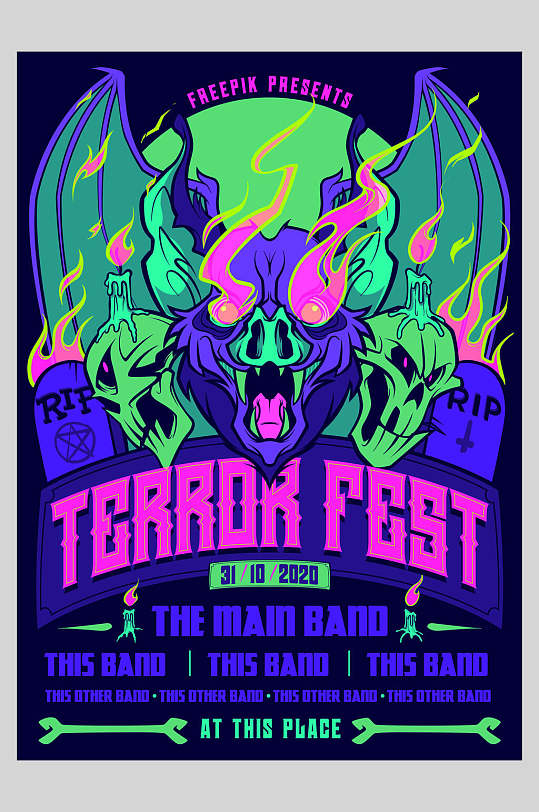 酷炫摇滚说唱海报