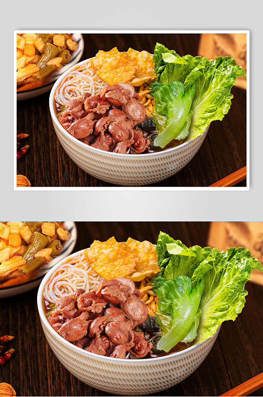 鲜香鸡珍螺蛳粉摄影图片