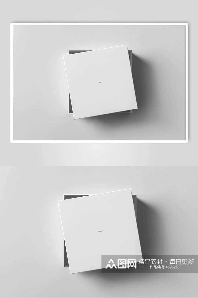 方形精致包装盒贴图样机素材