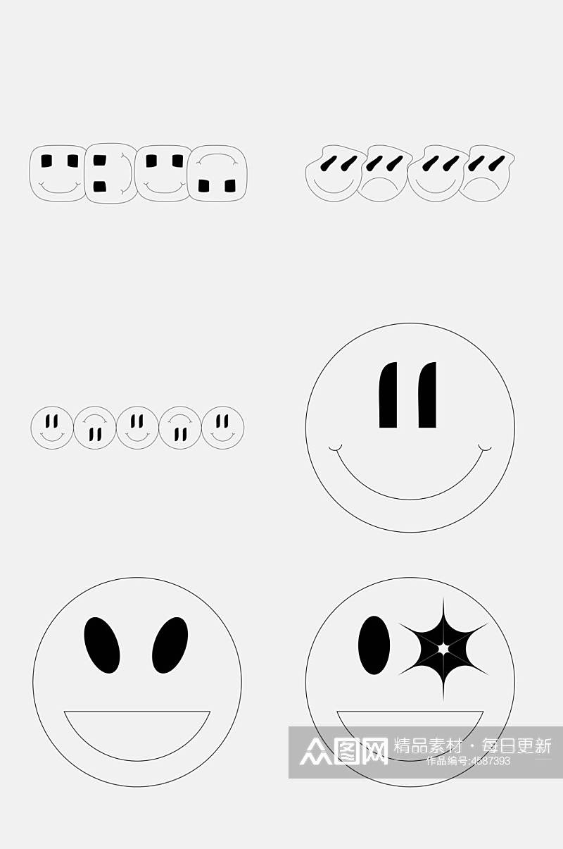 简约手绘创意表情包免抠素材素材