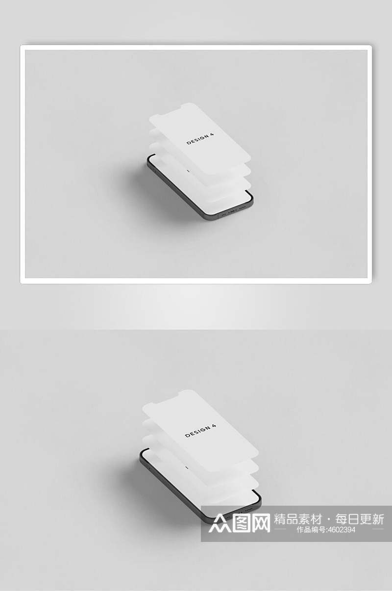 白色界面苹果手机样机素材