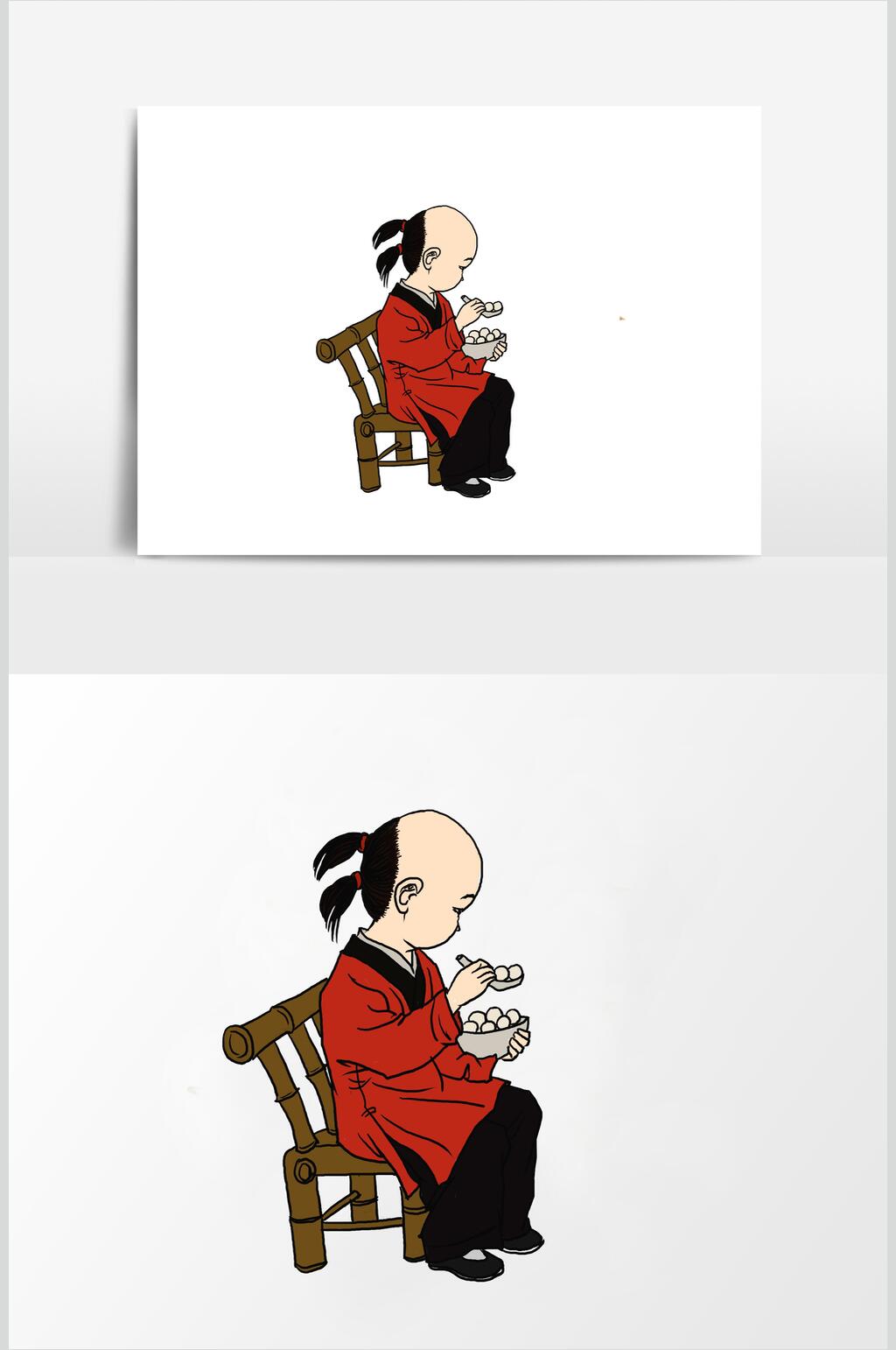吃饭古代古风人物素材素材