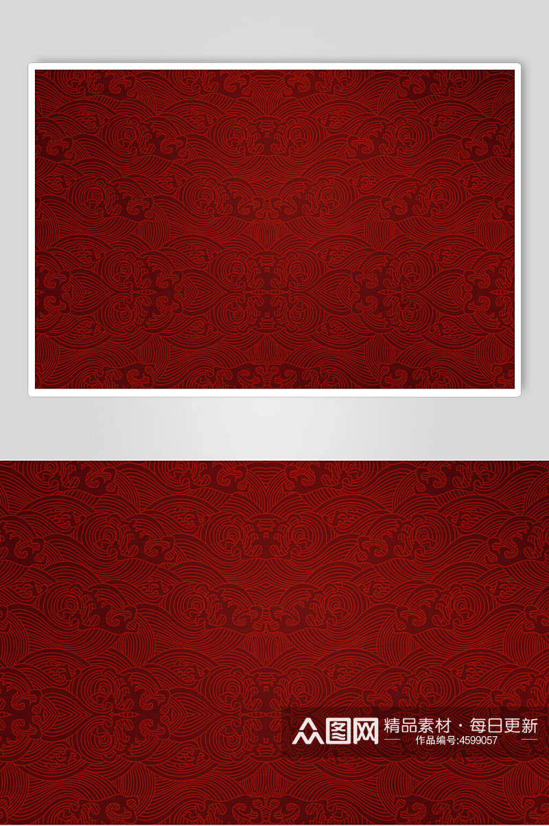 红色复古花纹纹理素材素材