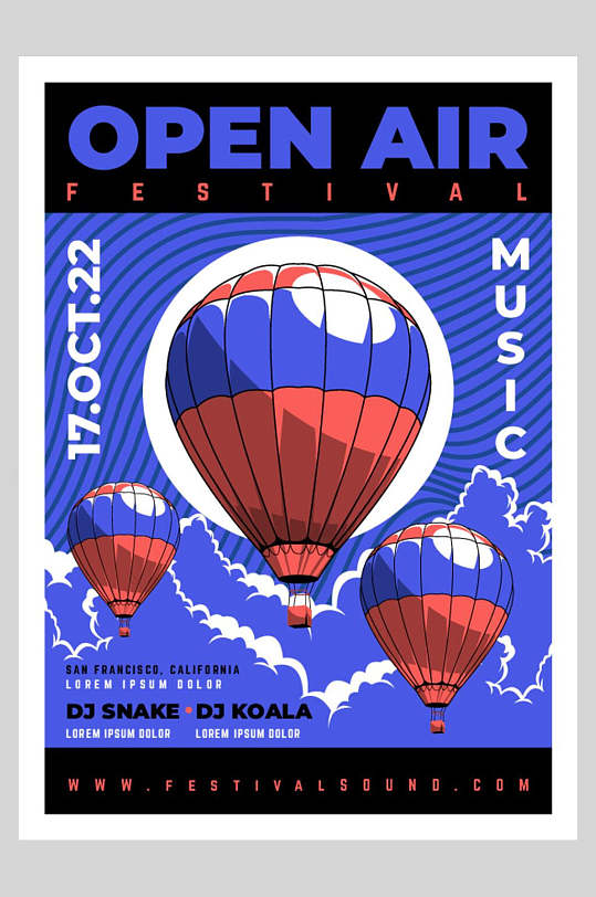 热气球创意矢量海报