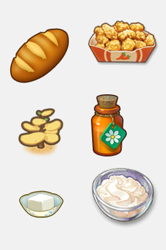 美味鸡米花游戏经营图标免抠素材