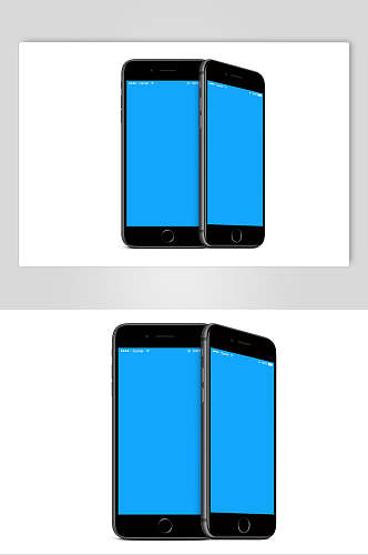极简蓝色UI界面贴图样机