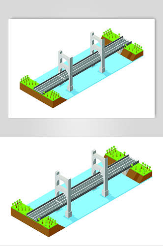 现代风二点五桥梁矢量素材