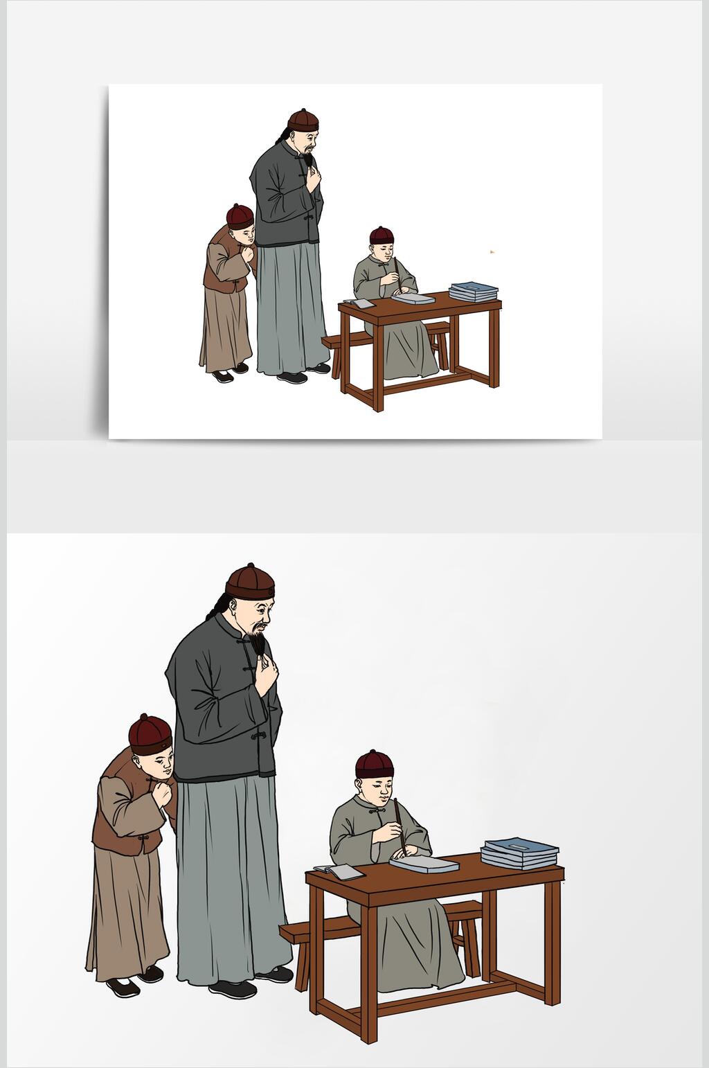 夫子古代古风人物素材素材