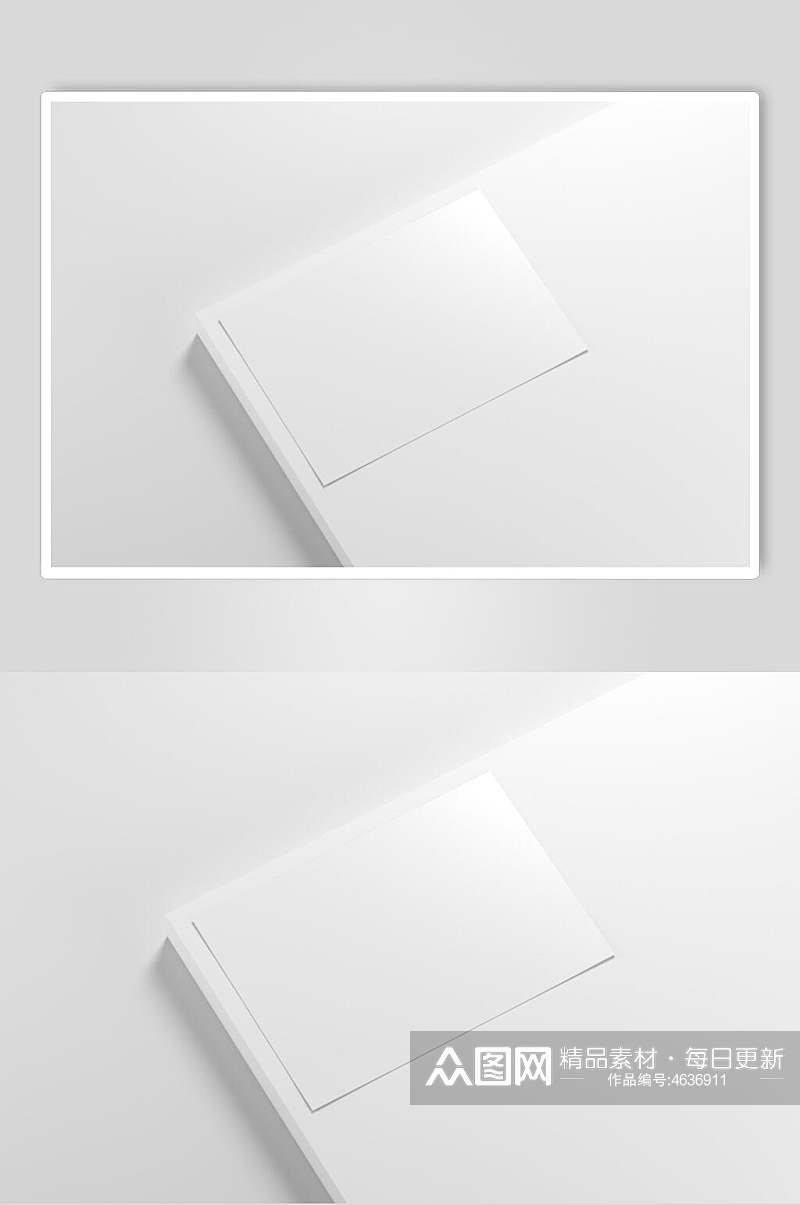 白色简约商务卡片纸张样机素材