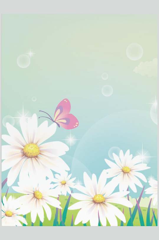 蝴蝶卡通扁平化背景图