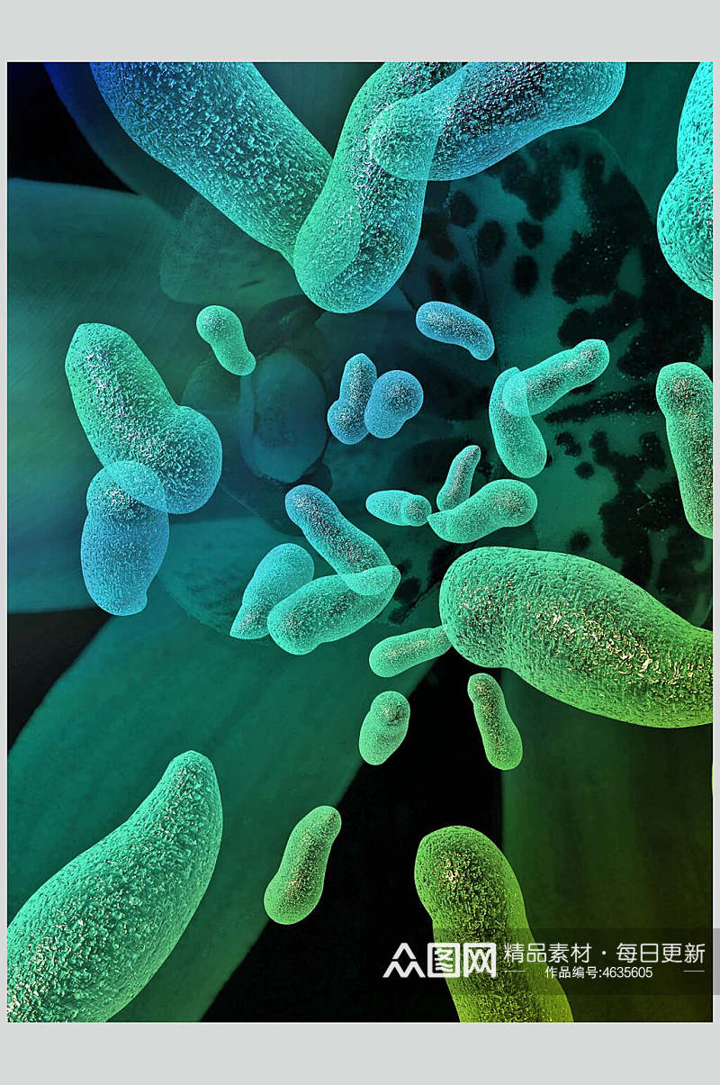 绿色渐变微生物分子图片素材