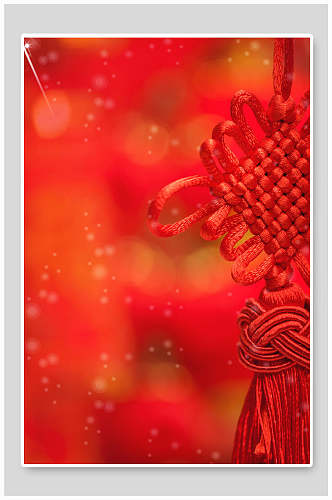 好运常伴中国结红色新年背景