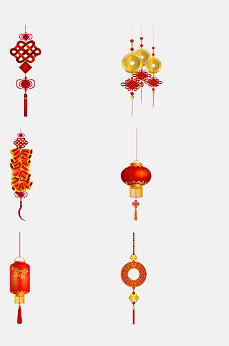 中式新年喜庆装饰免抠素材