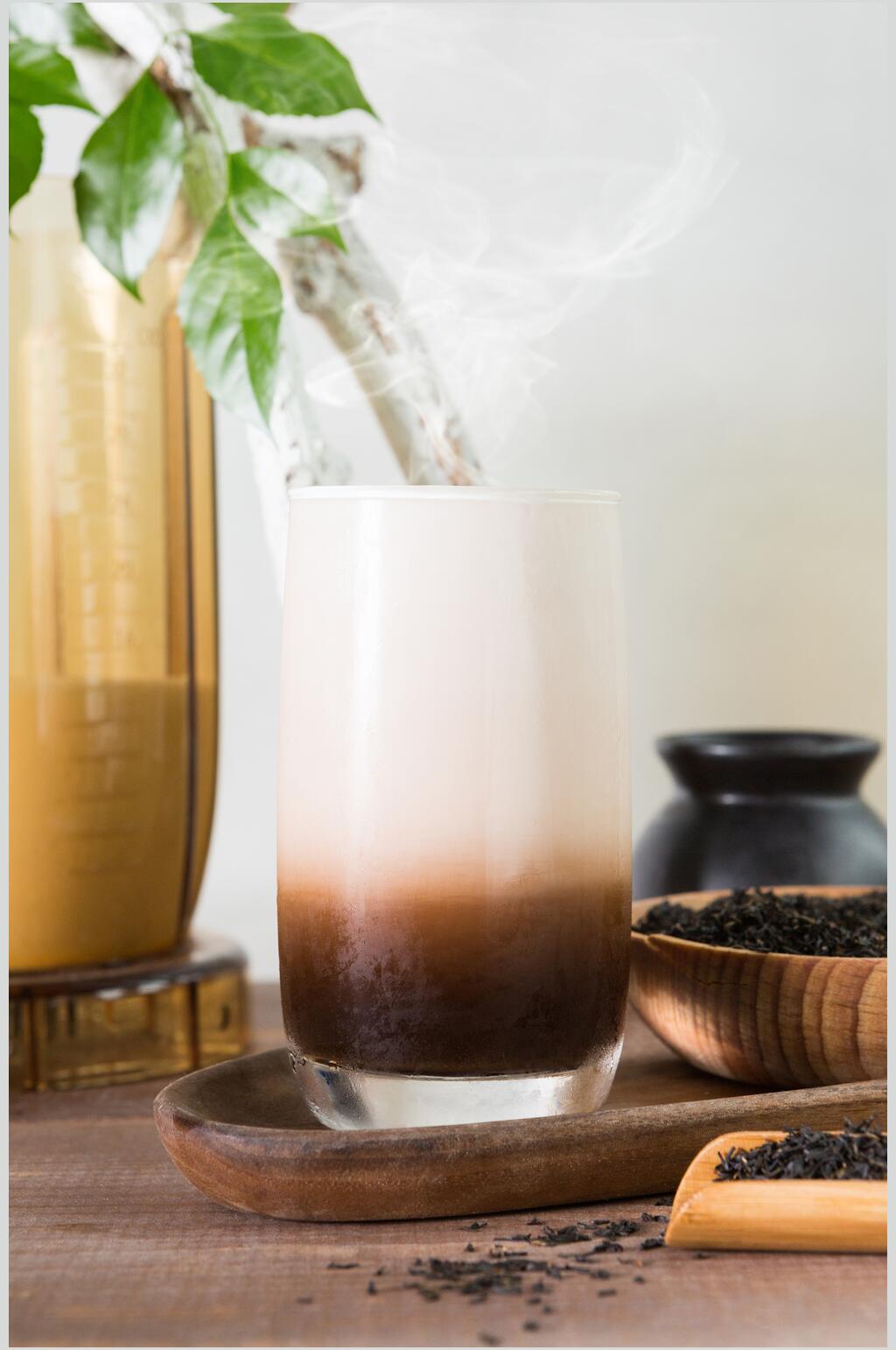 招牌巧克力摆拍奶茶背景图素材