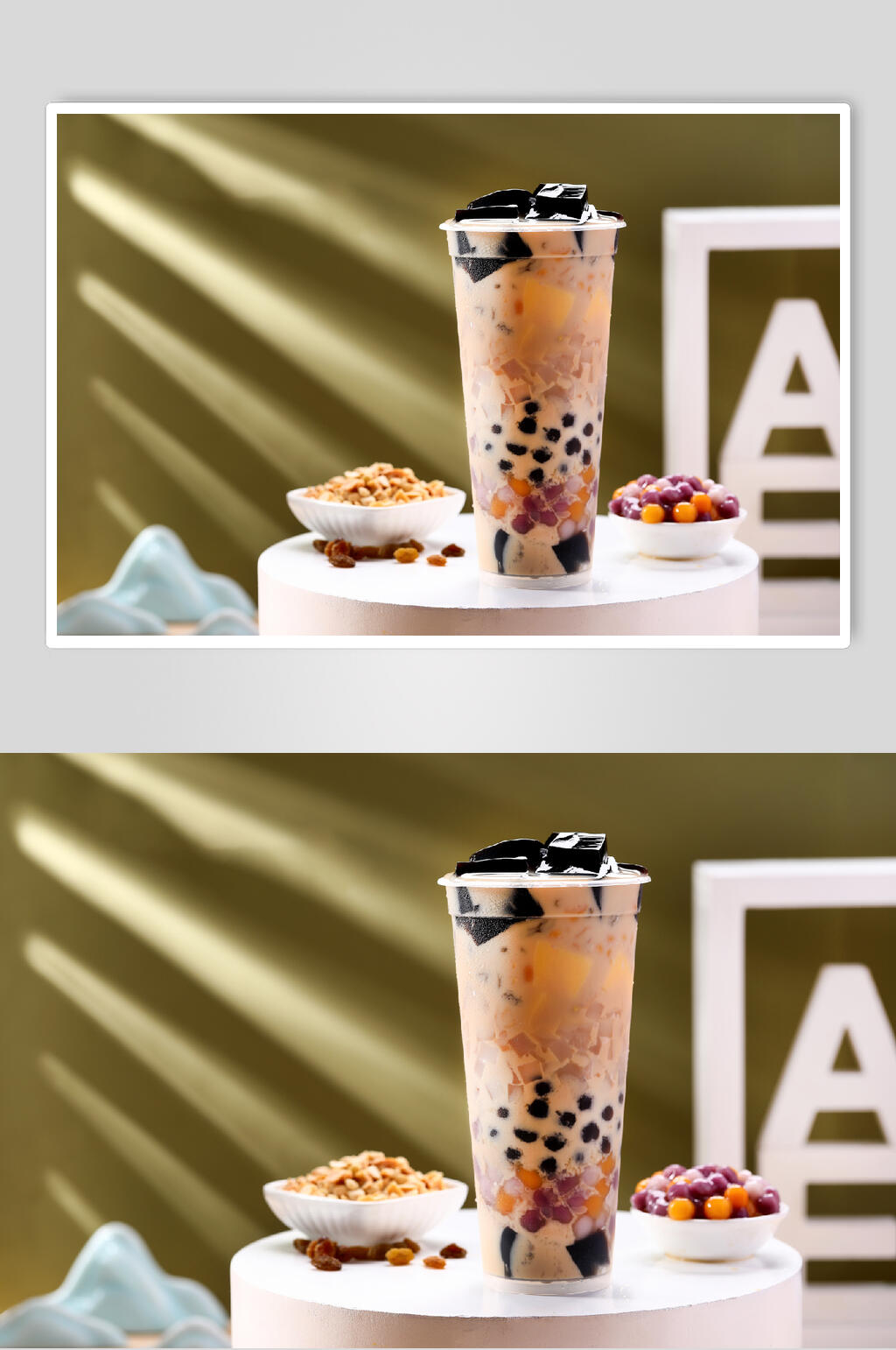 招牌烧仙草水果饮品摄影图素材