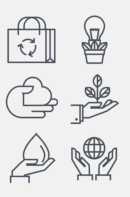 线性生态循环图案免抠素材