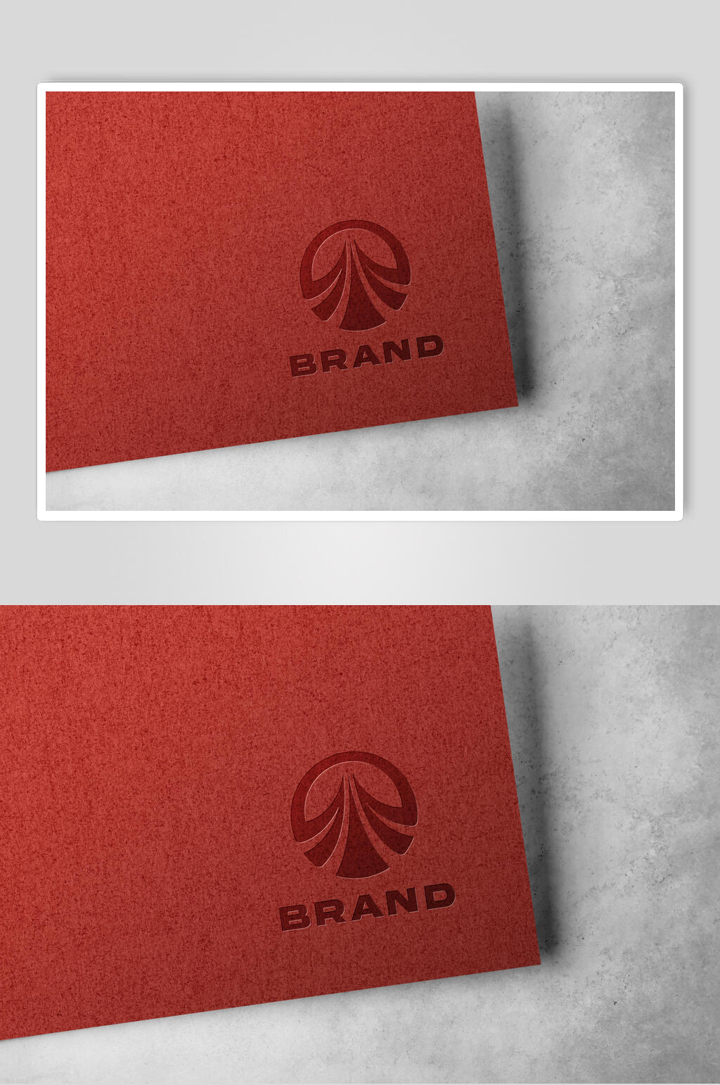 红色品牌LOGO样机素材