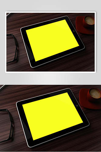 黄色手机电脑显示屏样机