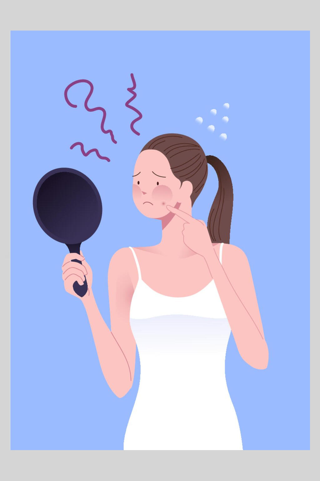 女孩简约美容护肤插画素材