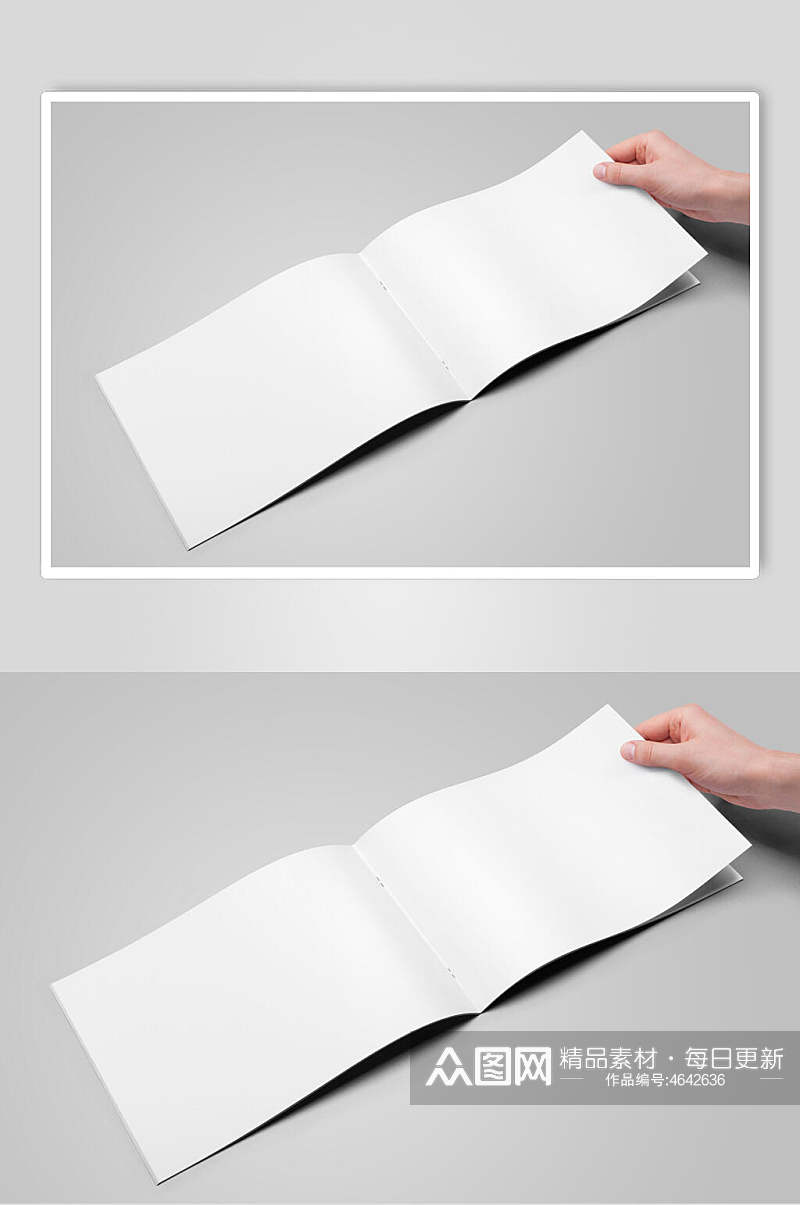长方形横版翻页空白画册样机素材