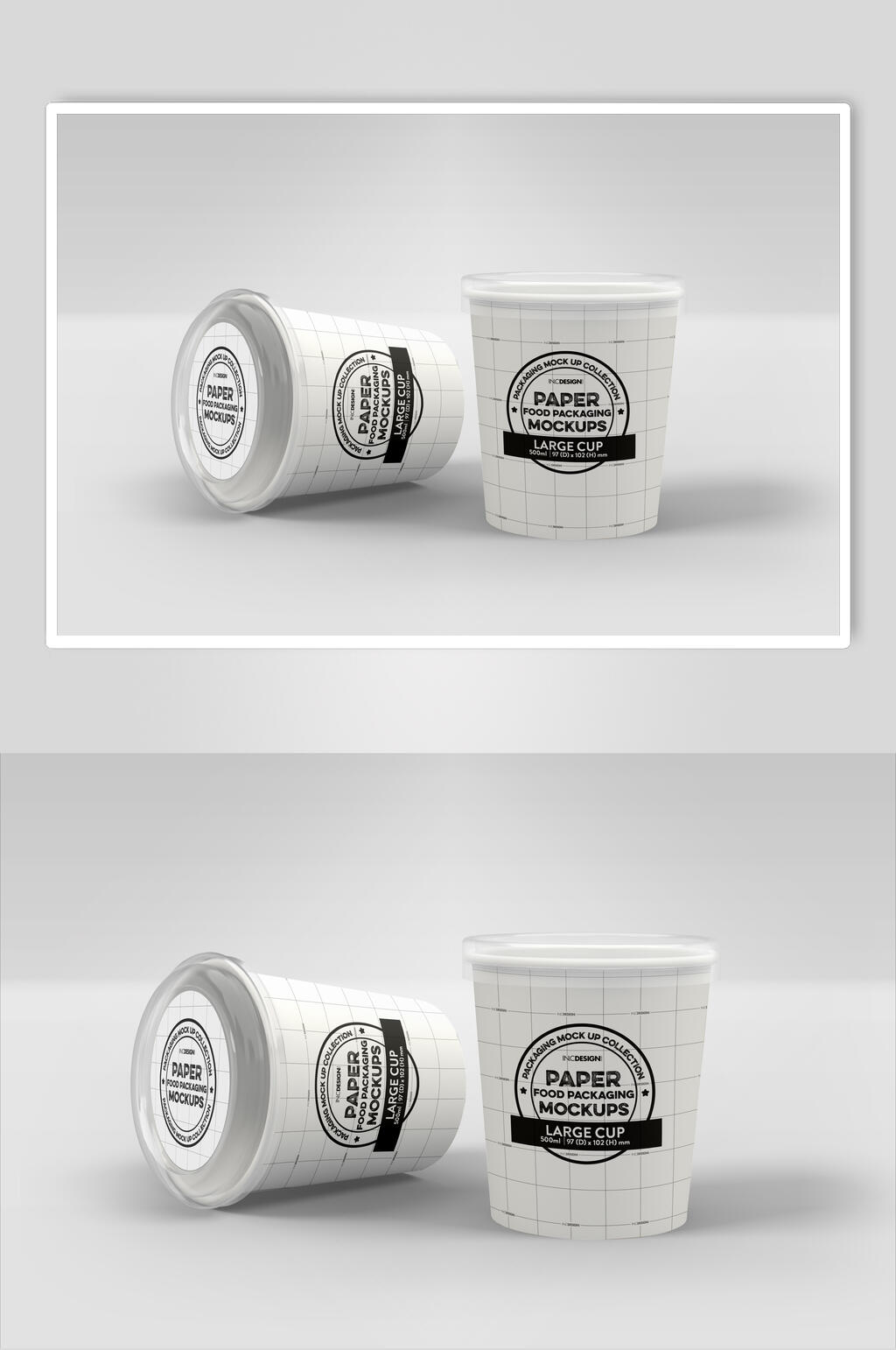 简约盖子食品包装盒样机素材