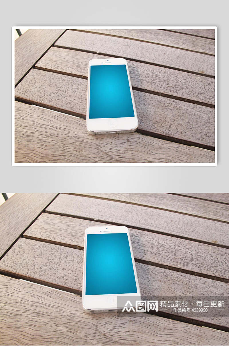 蓝色苹果手机电脑显示屏样机素材