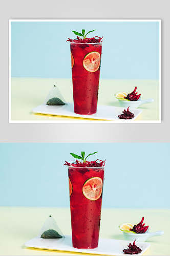 洛神花水果饮品摄影图