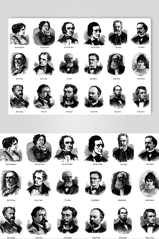 黑色的名人素描矢量素材