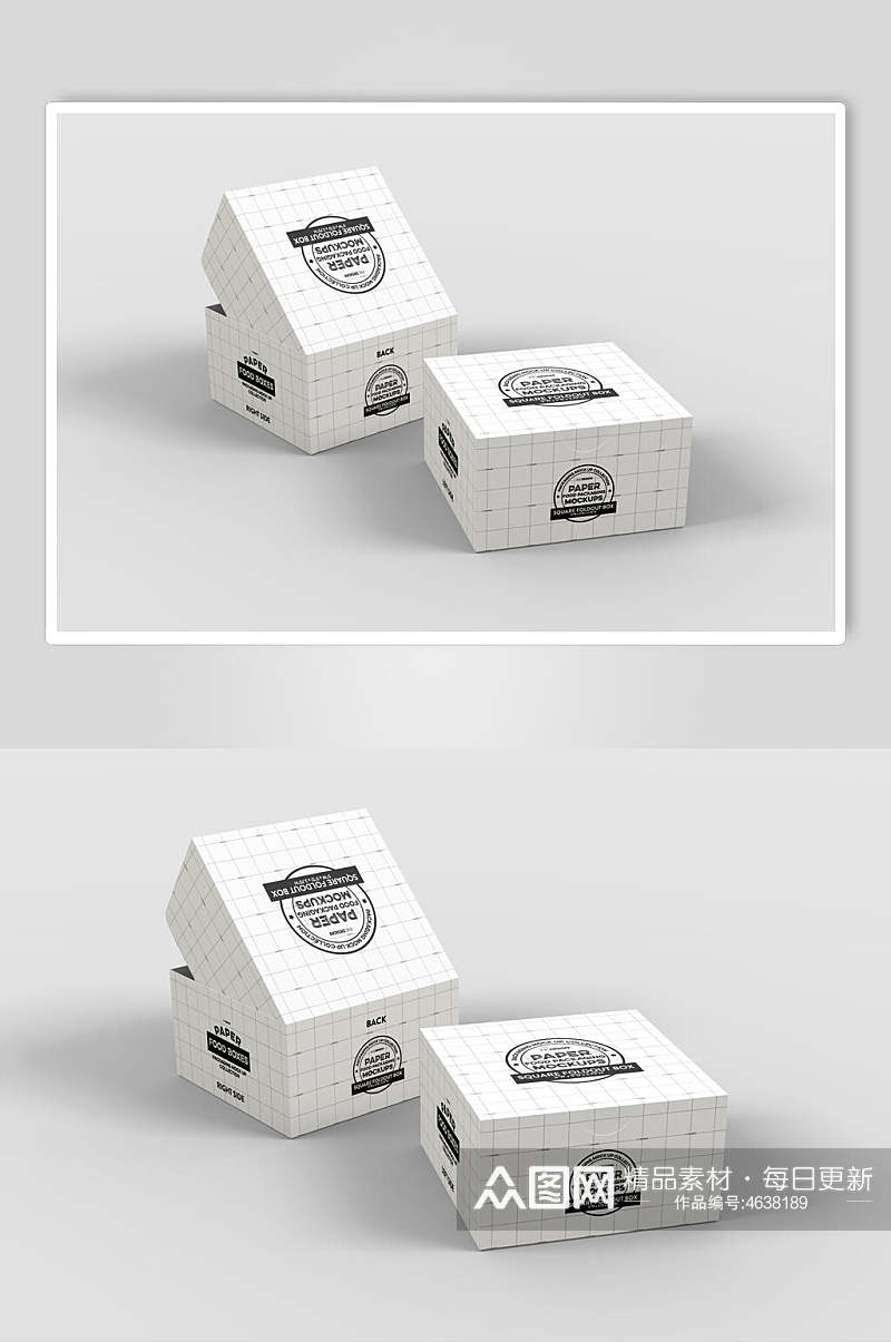 创意汉堡食品包装盒样机素材