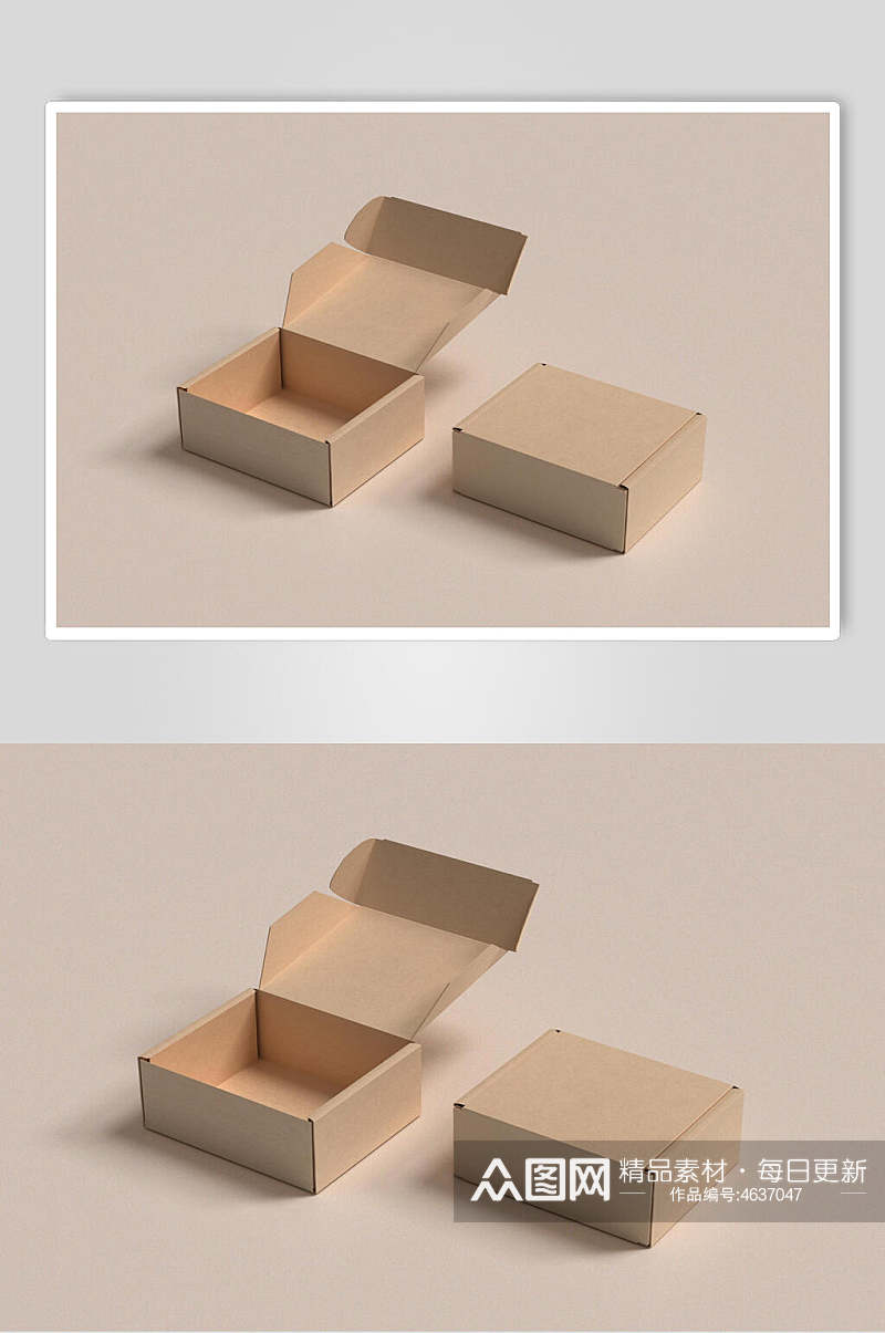 创意大气立体包装纸盒产品样机素材