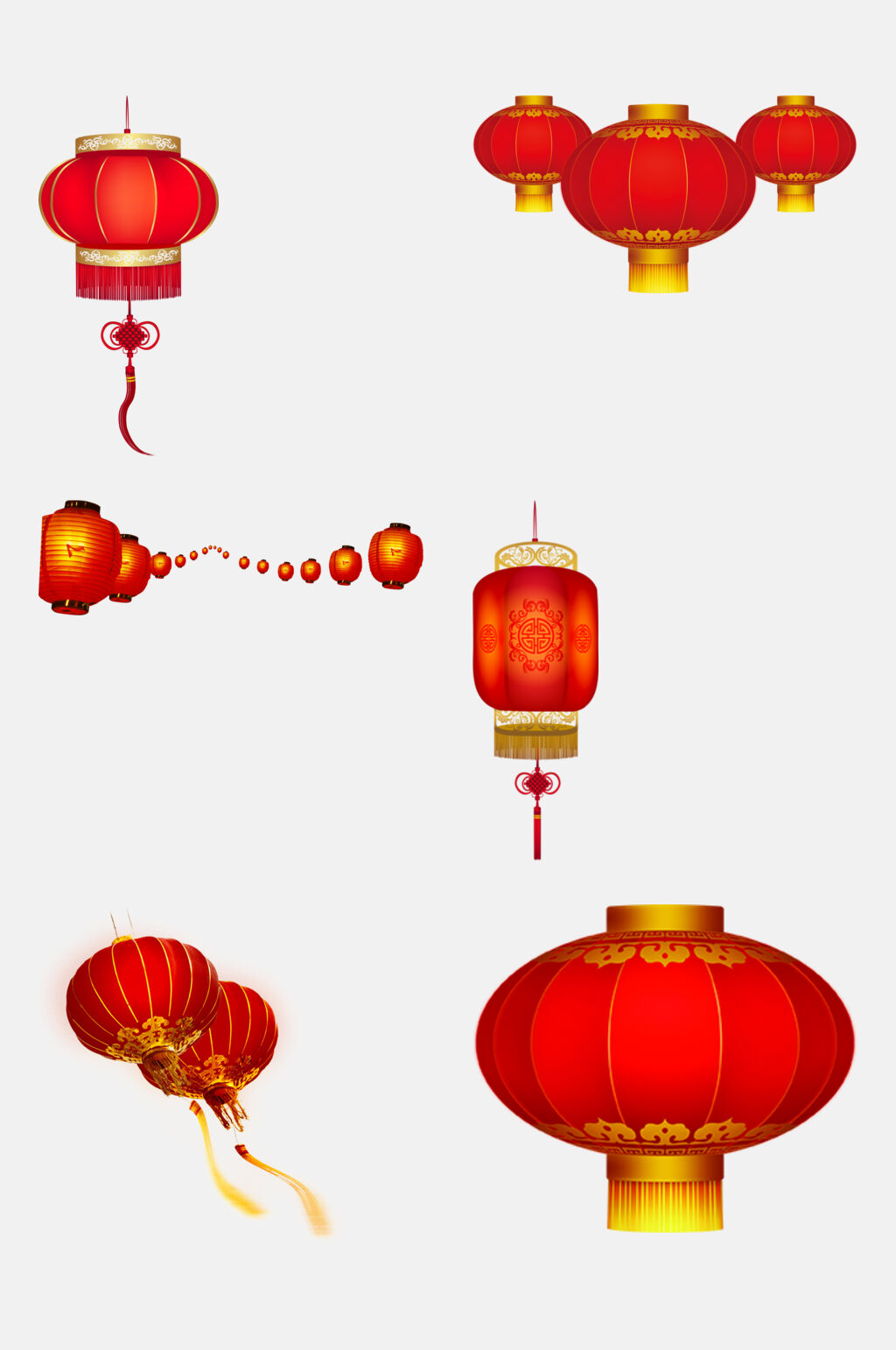 唯美新年喜庆装饰免抠素材素材