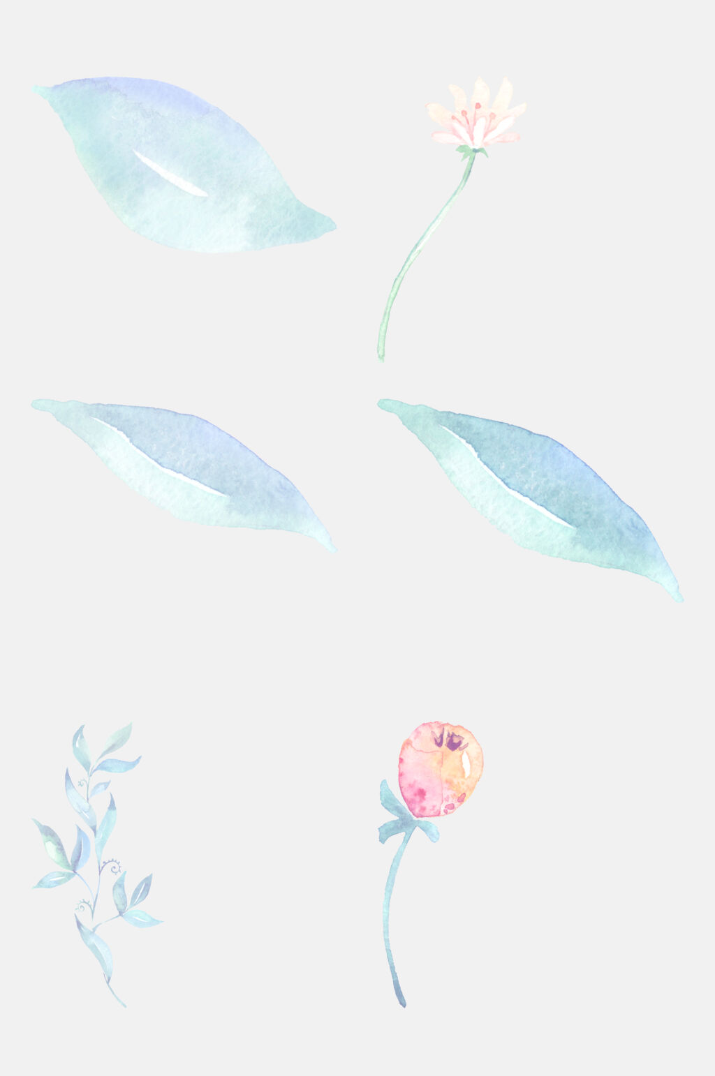 清新手绘花朵免抠素材素材