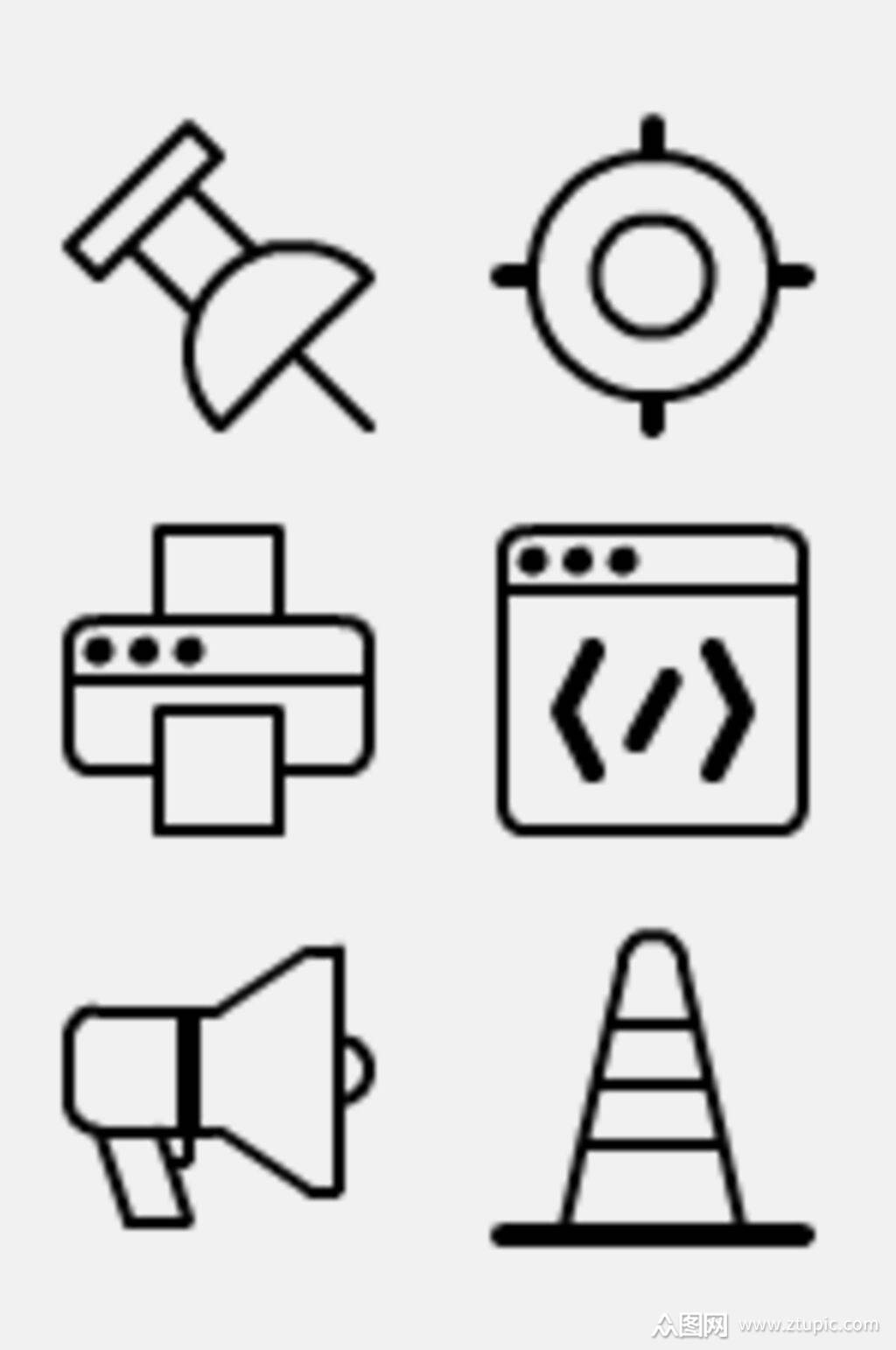 简约线性图标免抠素材素材