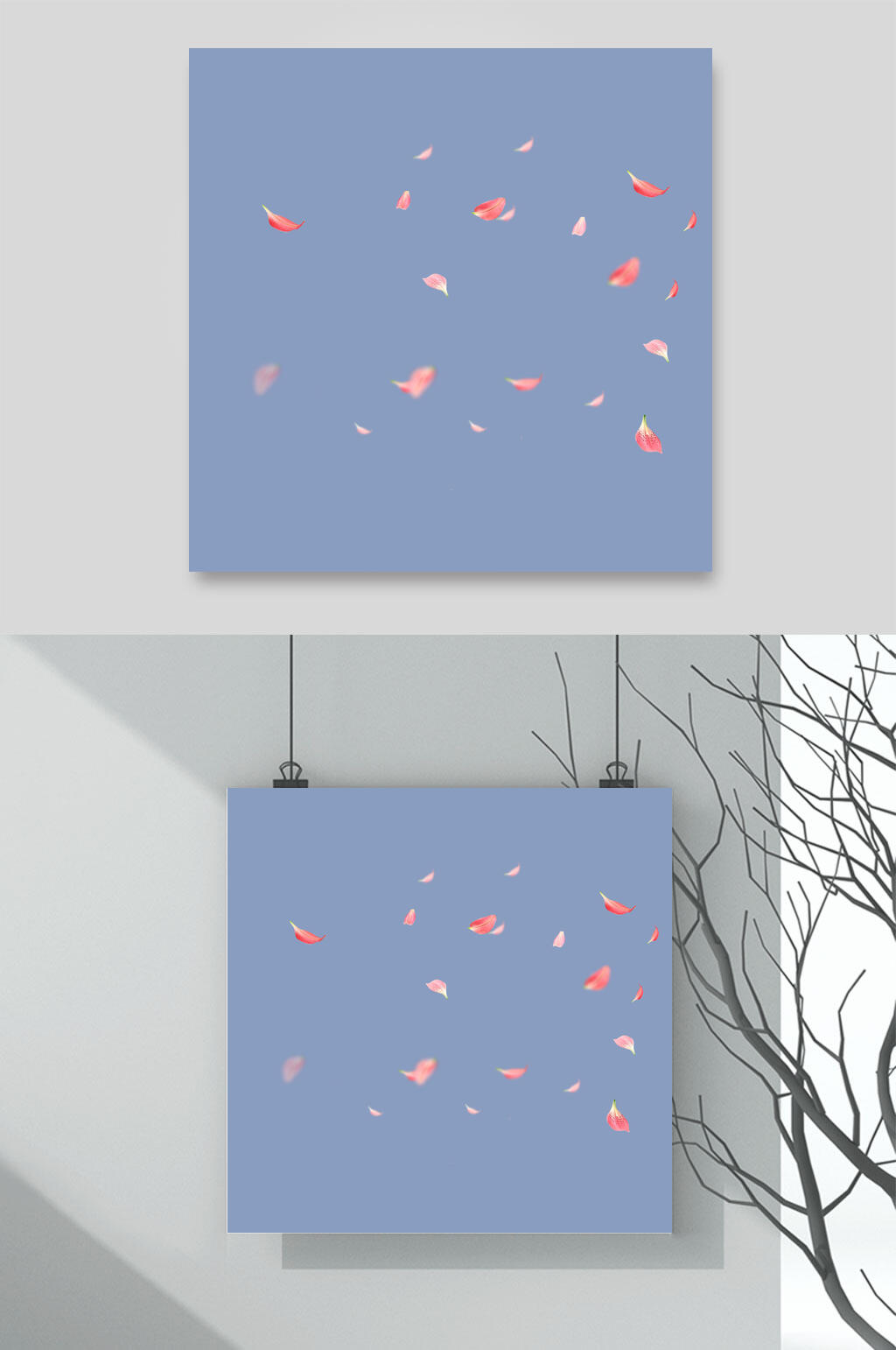 粉色花瓣装饰背景素材