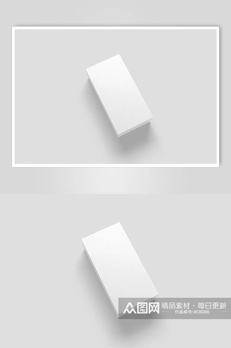 竖版白色包装纸盒样机素材