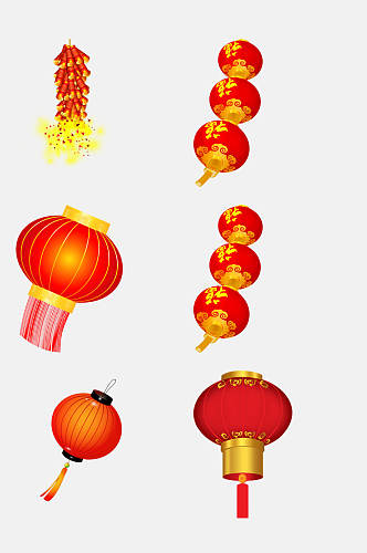 精美大气新年喜庆装饰免抠设计素材