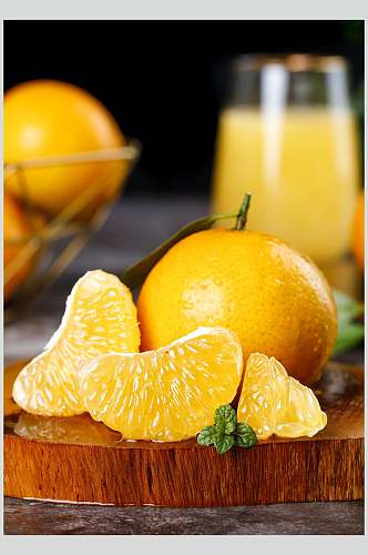 时尚橘子新鲜水果摄影图
