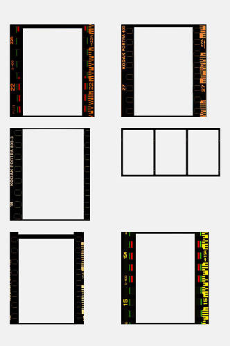 高端胶片边框免抠素材