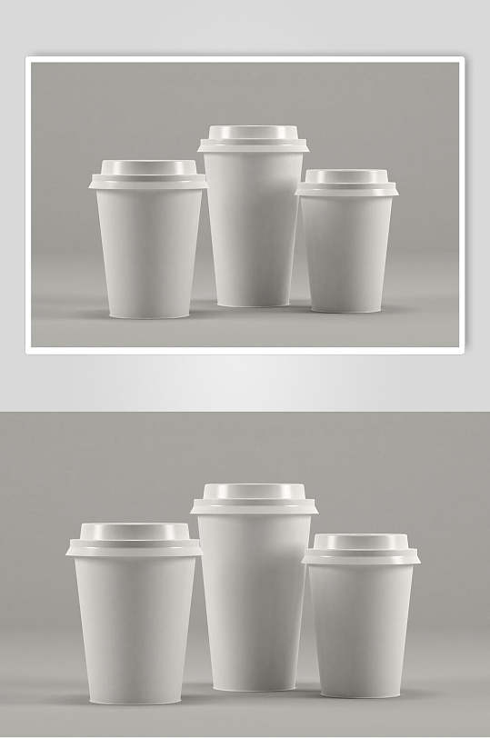 简约留白杯子饮品店场景样机