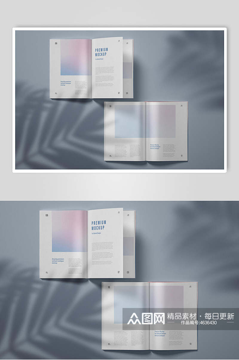 阴影书籍封面样机素材