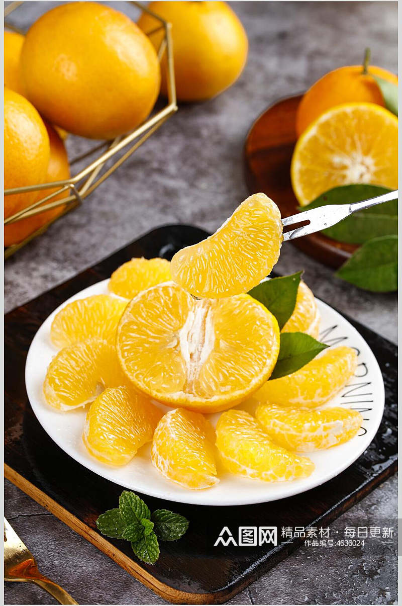 饱满多汁薄皮橘子新鲜水果摄影图素材