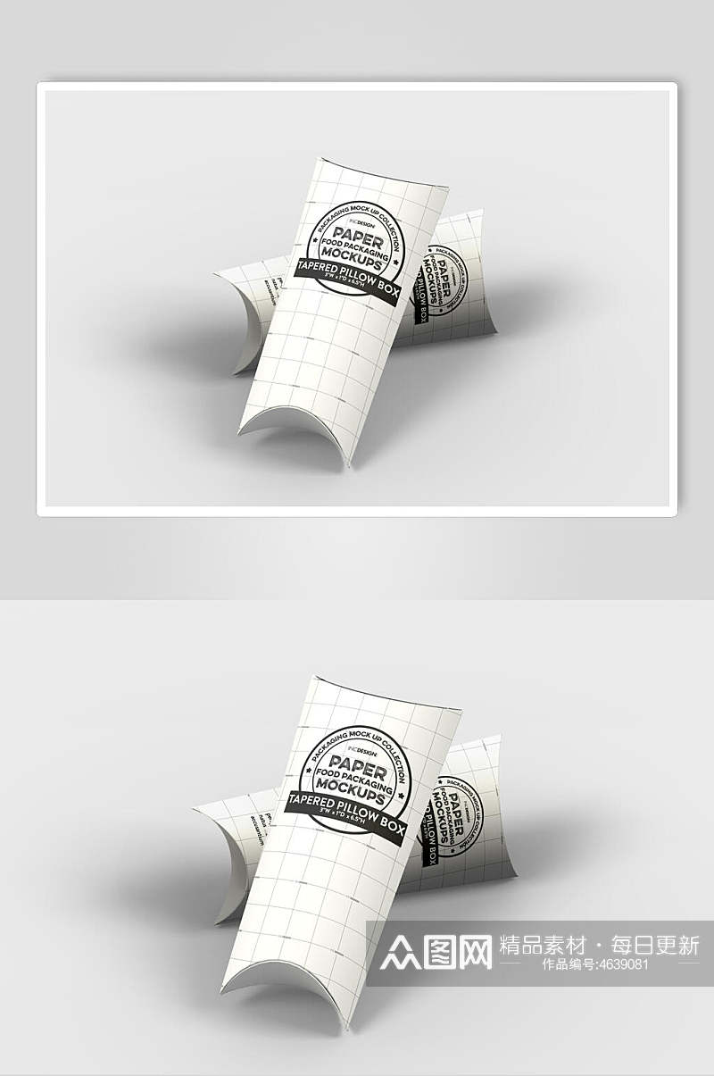 创意黑白格子食品包装盒样机素材