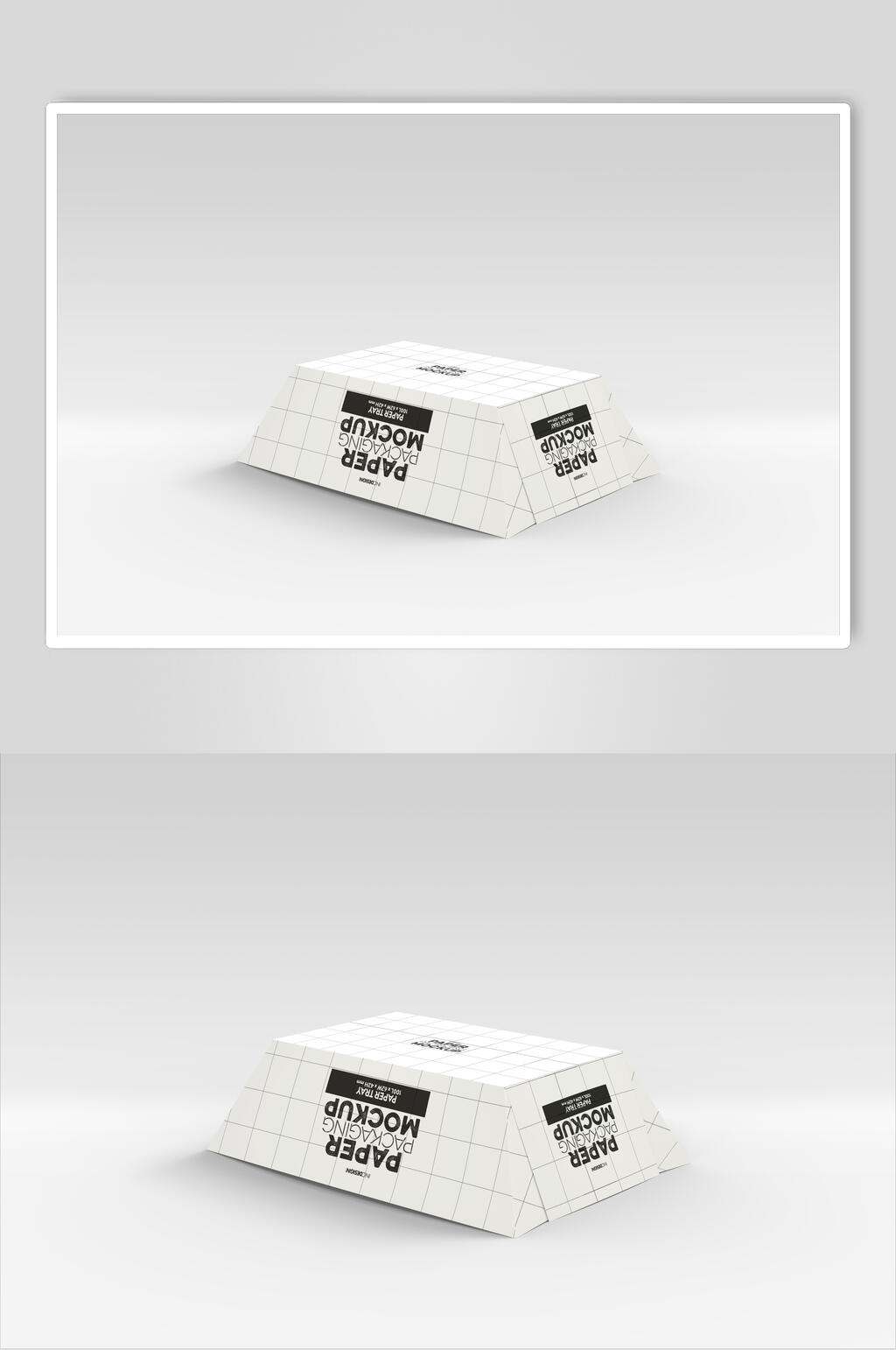 白色背景立体外卖包装盒样机素材