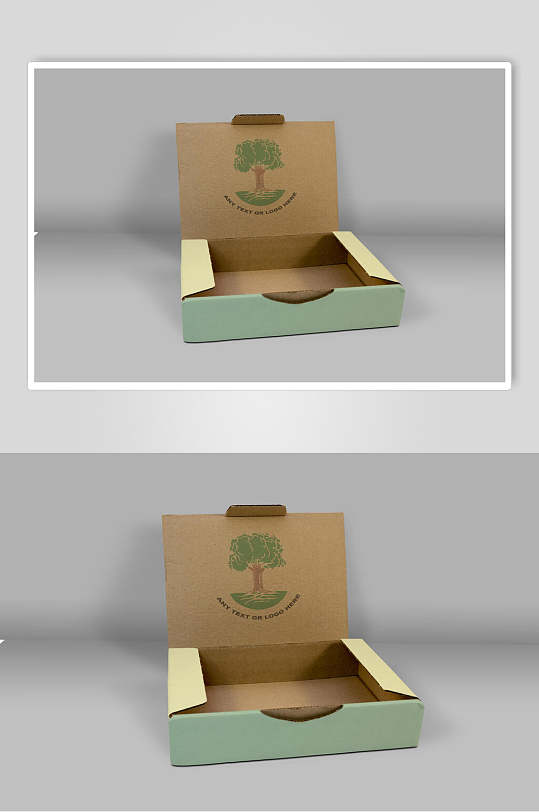 创意手绘树木时尚纸箱包装贴图样机