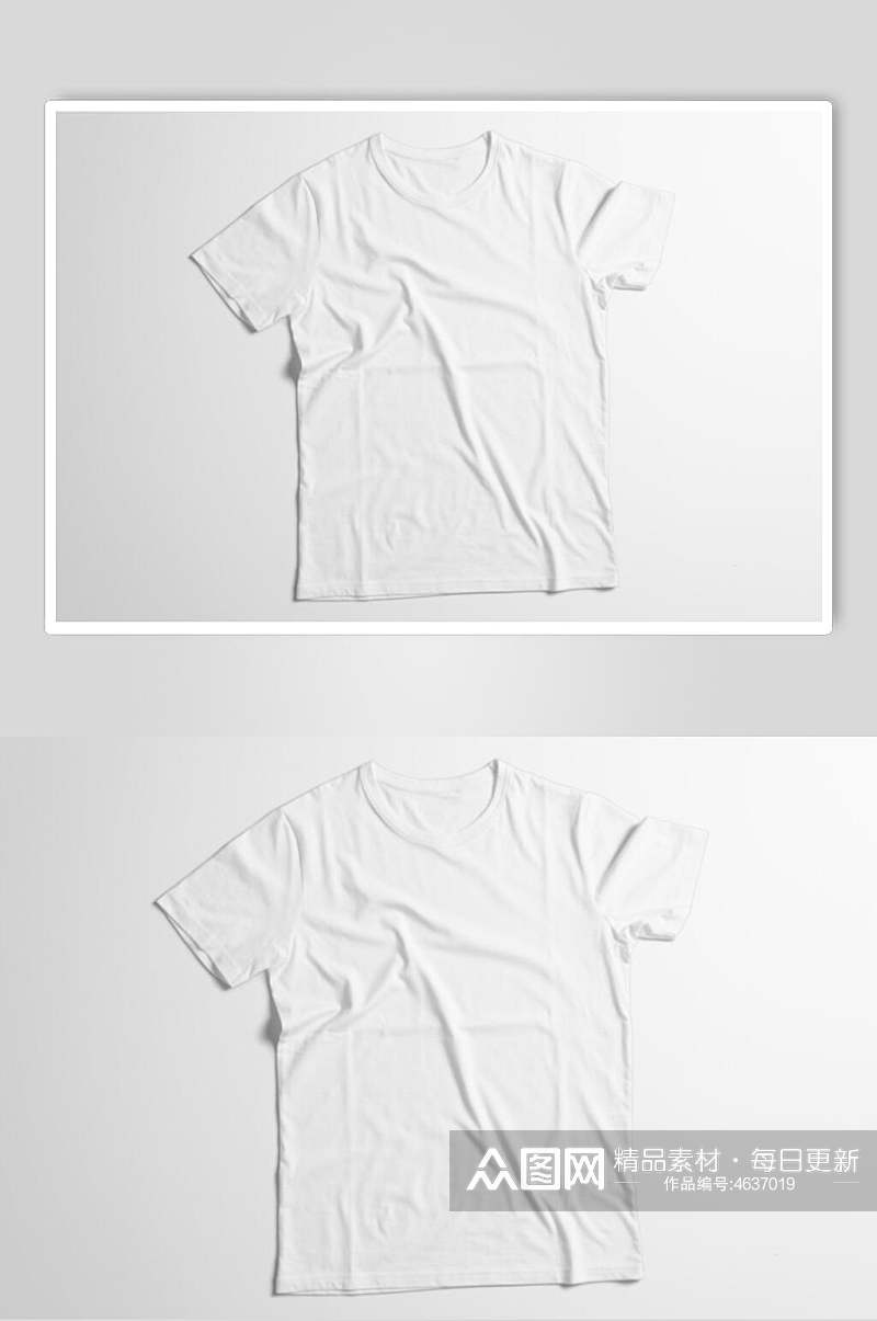 白色褶皱简约T恤样机素材